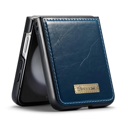 CASEME 003 Series For Samsung Galaxy Z Flip5 5G Case Leather Phone Cover Oil Wax Crazy Horse Texture