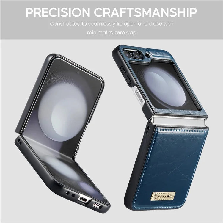 CASEME 003 Series For Samsung Galaxy Z Flip5 5G Case Leather Phone Cover Oil Wax Crazy Horse Texture
