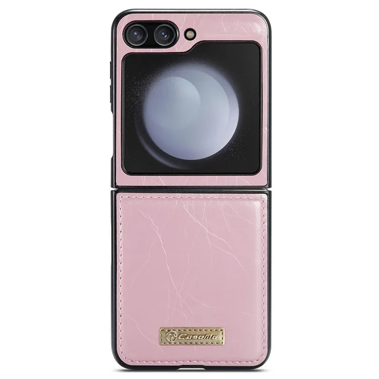 CASEME 003 Series For Samsung Galaxy Z Flip5 5G Case Leather Phone Cover Oil Wax Crazy Horse Texture