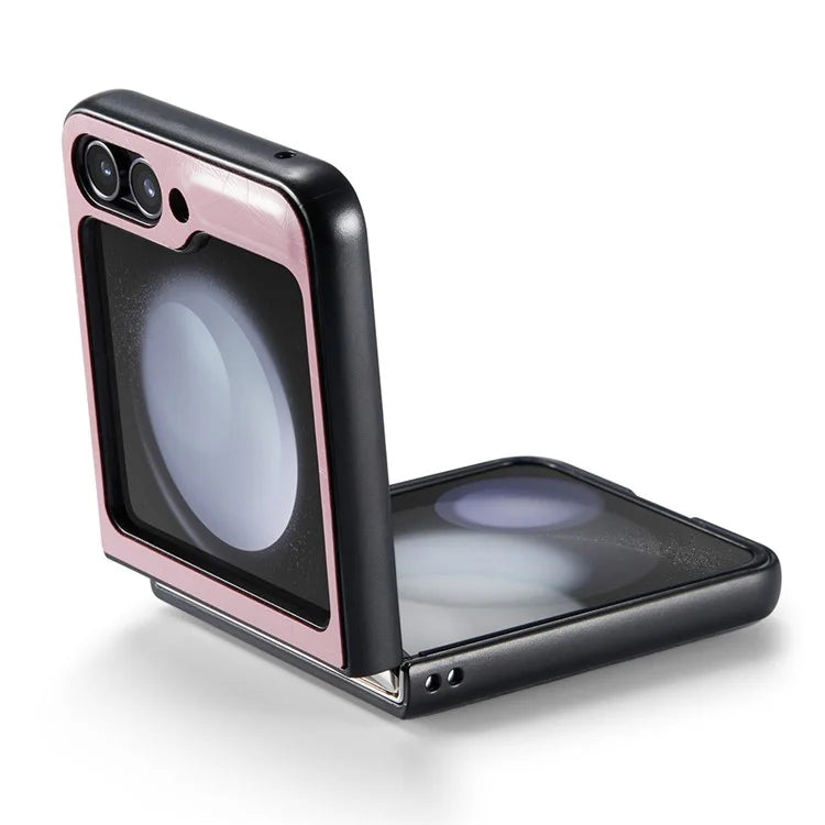 CASEME 003 Series For Samsung Galaxy Z Flip5 5G Case Leather Phone Cover Oil Wax Crazy Horse Texture