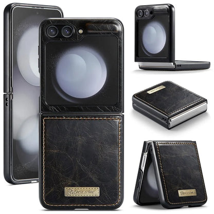 CASEME 003 Series For Samsung Galaxy Z Flip5 5G Case Leather Phone Cover Oil Wax Crazy Horse Texture