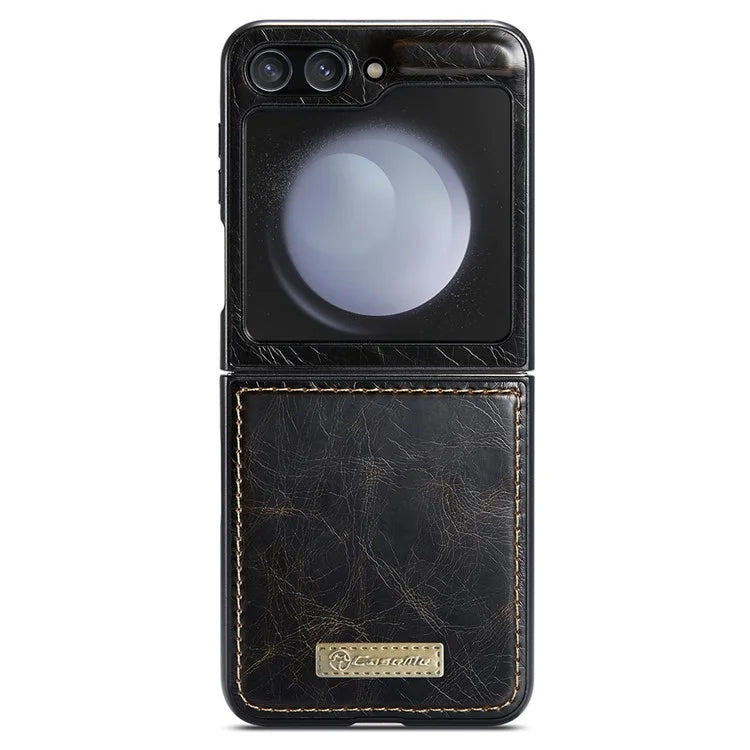 CASEME 003 Series For Samsung Galaxy Z Flip5 5G Case Leather Phone Cover Oil Wax Crazy Horse Texture