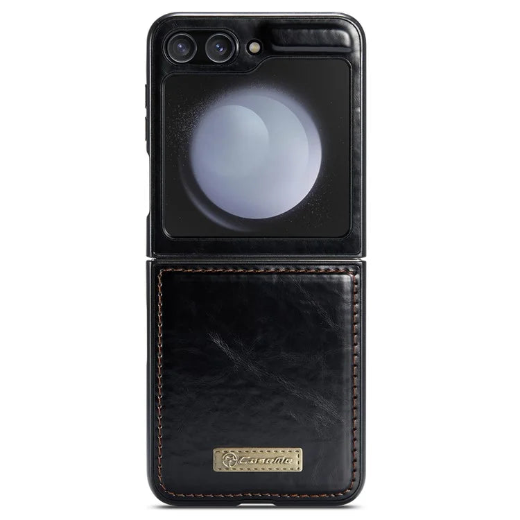 CASEME 003 Series For Samsung Galaxy Z Flip5 5G Case Leather Phone Cover Oil Wax Crazy Horse Texture