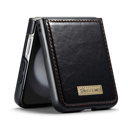 CASEME 003 Series For Samsung Galaxy Z Flip5 5G Case Leather Phone Cover Oil Wax Crazy Horse Texture