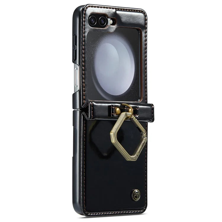 CASEME 003 Series For Samsung Galaxy Z Flip5 5G Case Leather Phone Cover Ring Kickstand