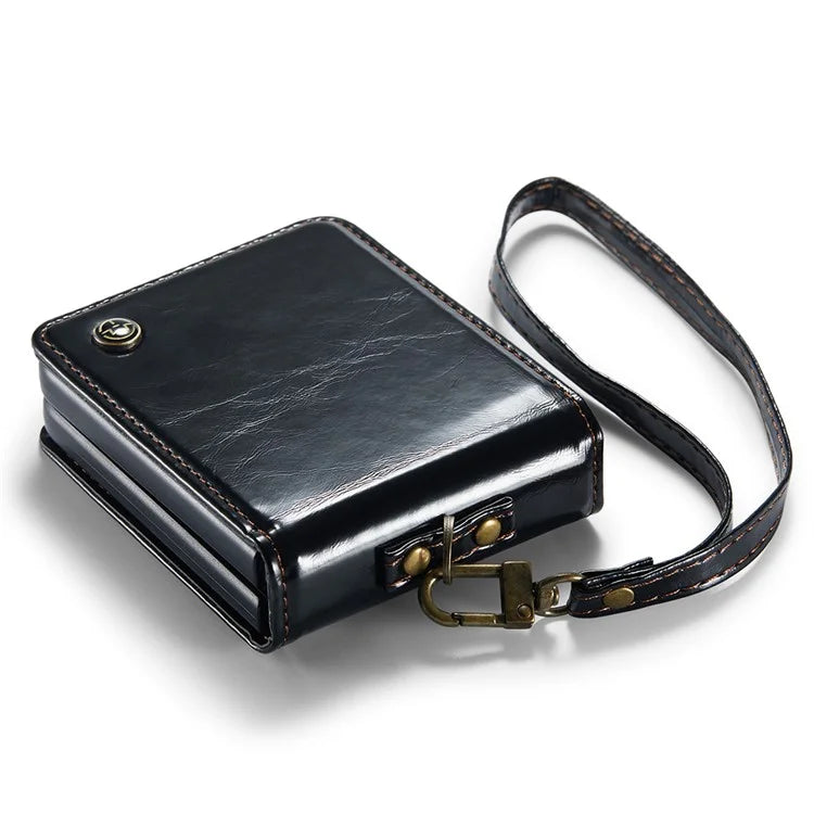 CASEME 003 Series For Samsung Galaxy Z Flip5 5G Case Leather Phone Cover Ring Kickstand