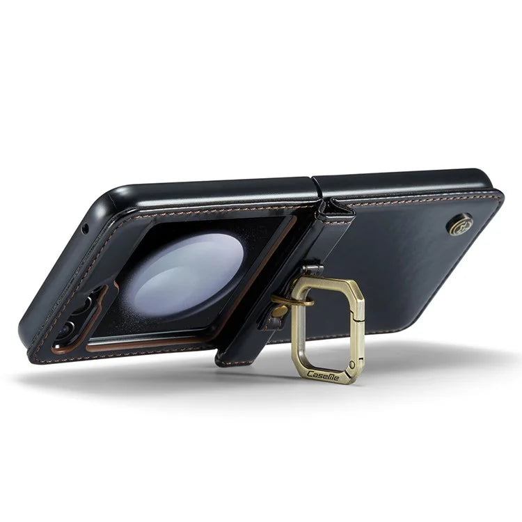 CASEME 003 Series For Samsung Galaxy Z Flip5 5G Case Leather Phone Cover Ring Kickstand