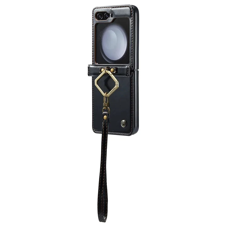 CASEME 003 Series For Samsung Galaxy Z Flip5 5G Case Leather Phone Cover Ring Kickstand