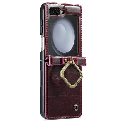 CASEME 003 Series For Samsung Galaxy Z Flip5 5G Case Leather Phone Cover Ring Kickstand