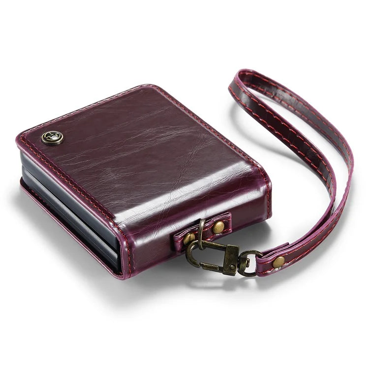 CASEME 003 Series For Samsung Galaxy Z Flip5 5G Case Leather Phone Cover Ring Kickstand