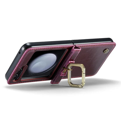 CASEME 003 Series For Samsung Galaxy Z Flip5 5G Case Leather Phone Cover Ring Kickstand