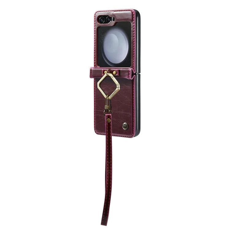 CASEME 003 Series For Samsung Galaxy Z Flip5 5G Case Leather Phone Cover Ring Kickstand