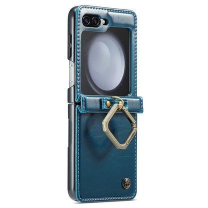 CASEME 003 Series For Samsung Galaxy Z Flip5 5G Case Leather Phone Cover Ring Kickstand