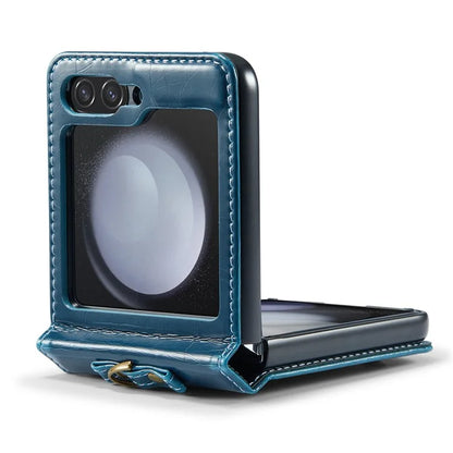 CASEME 003 Series For Samsung Galaxy Z Flip5 5G Case Leather Phone Cover Ring Kickstand