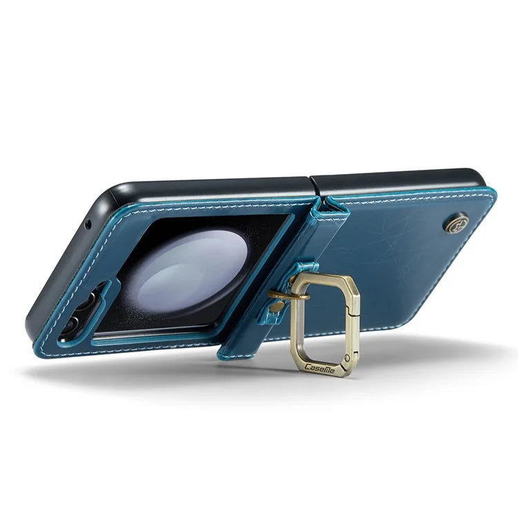 CASEME 003 Series For Samsung Galaxy Z Flip5 5G Case Leather Phone Cover Ring Kickstand