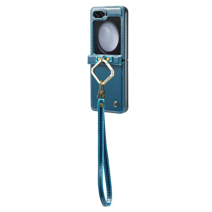 CASEME 003 Series For Samsung Galaxy Z Flip5 5G Case Leather Phone Cover Ring Kickstand
