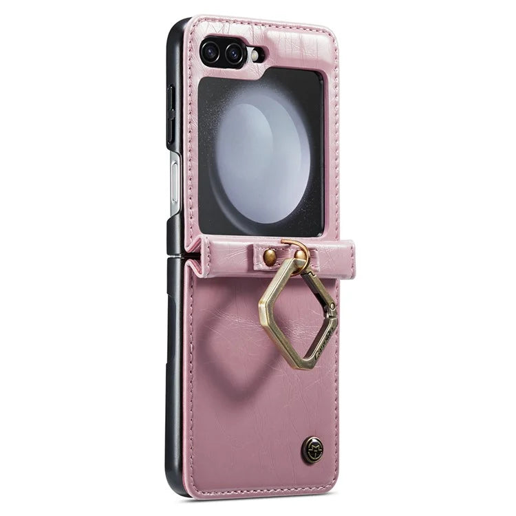 CASEME 003 Series For Samsung Galaxy Z Flip5 5G Case Leather Phone Cover Ring Kickstand