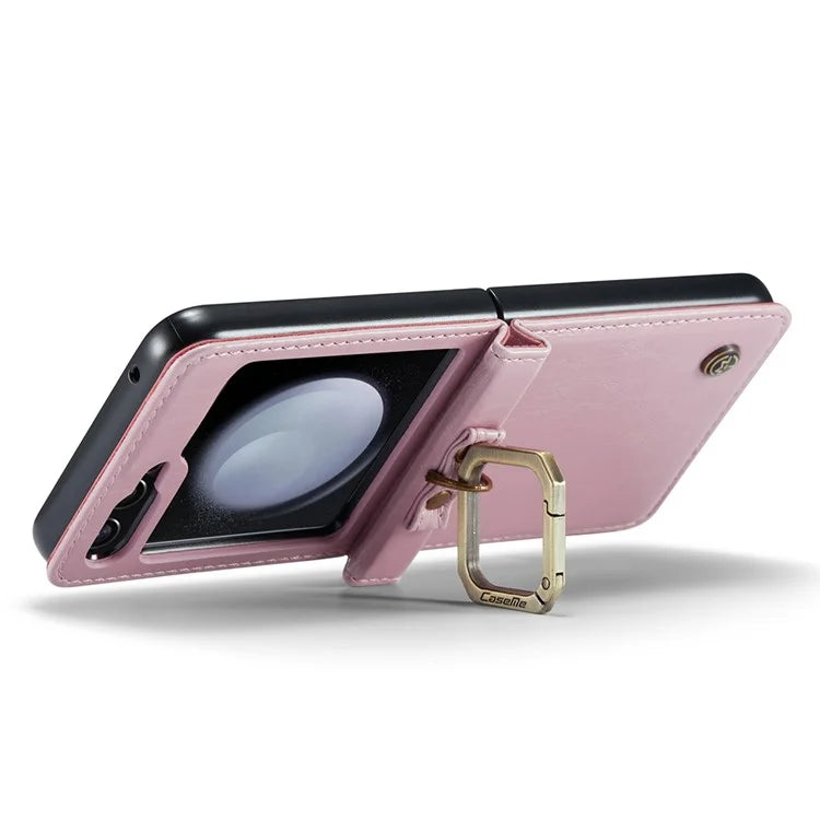 CASEME 003 Series For Samsung Galaxy Z Flip5 5G Case Leather Phone Cover Ring Kickstand