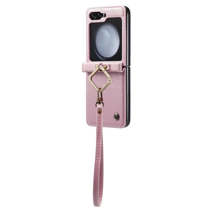 CASEME 003 Series For Samsung Galaxy Z Flip5 5G Case Leather Phone Cover Ring Kickstand