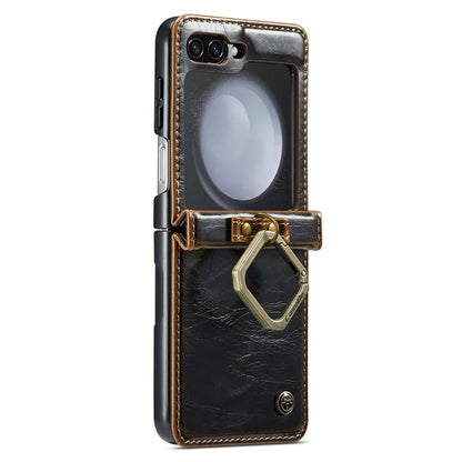 CASEME 003 Series For Samsung Galaxy Z Flip5 5G Case Leather Phone Cover Ring Kickstand