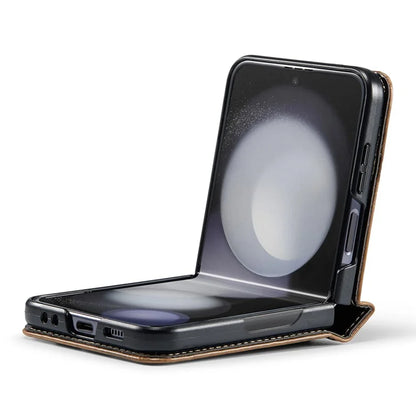 CASEME 003 Series For Samsung Galaxy Z Flip5 5G Case Leather Phone Cover Ring Kickstand