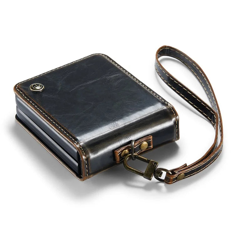 CASEME 003 Series For Samsung Galaxy Z Flip5 5G Case Leather Phone Cover Ring Kickstand