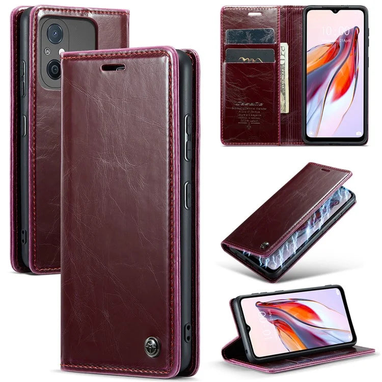 CASEME 003 Series For Xiaomi Redmi 12C 4G / Redmi 11A 4G Case Leather Stand Phone Cover
