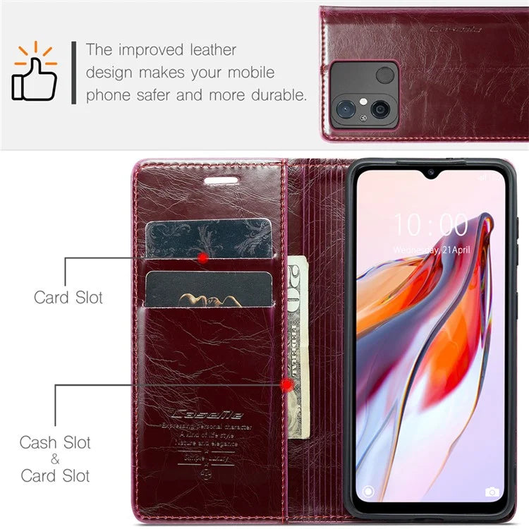 CASEME 003 Series For Xiaomi Redmi 12C 4G / Redmi 11A 4G Case Leather Stand Phone Cover