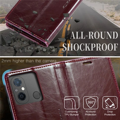 CASEME 003 Series For Xiaomi Redmi 12C 4G / Redmi 11A 4G Case Leather Stand Phone Cover