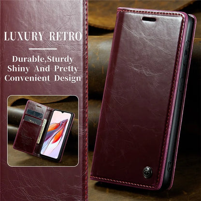 CASEME 003 Series For Xiaomi Redmi 12C 4G / Redmi 11A 4G Case Leather Stand Phone Cover