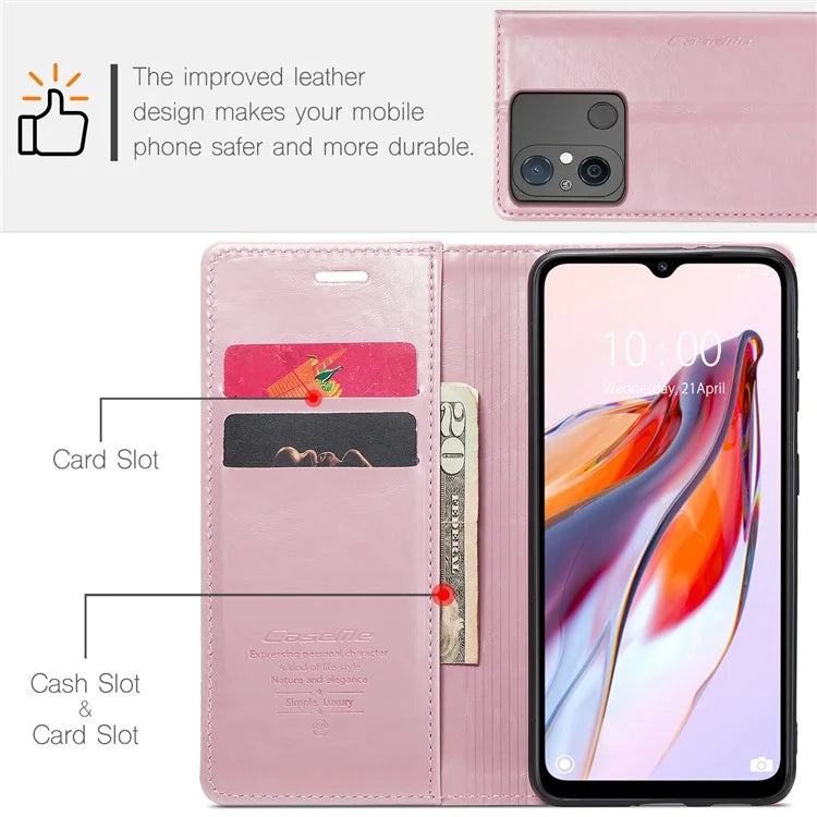 CASEME 003 Series For Xiaomi Redmi 12C 4G / Redmi 11A 4G Case Leather Stand Phone Cover