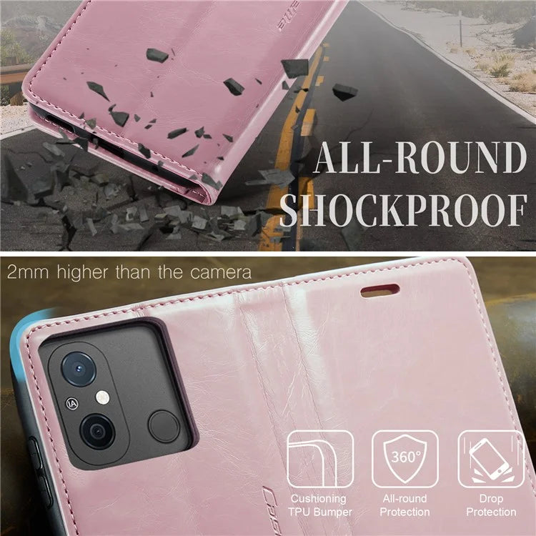 CASEME 003 Series For Xiaomi Redmi 12C 4G / Redmi 11A 4G Case Leather Stand Phone Cover