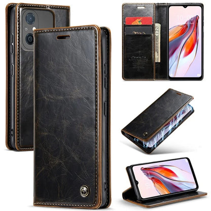 CASEME 003 Series For Xiaomi Redmi 12C 4G / Redmi 11A 4G Case Leather Stand Phone Cover