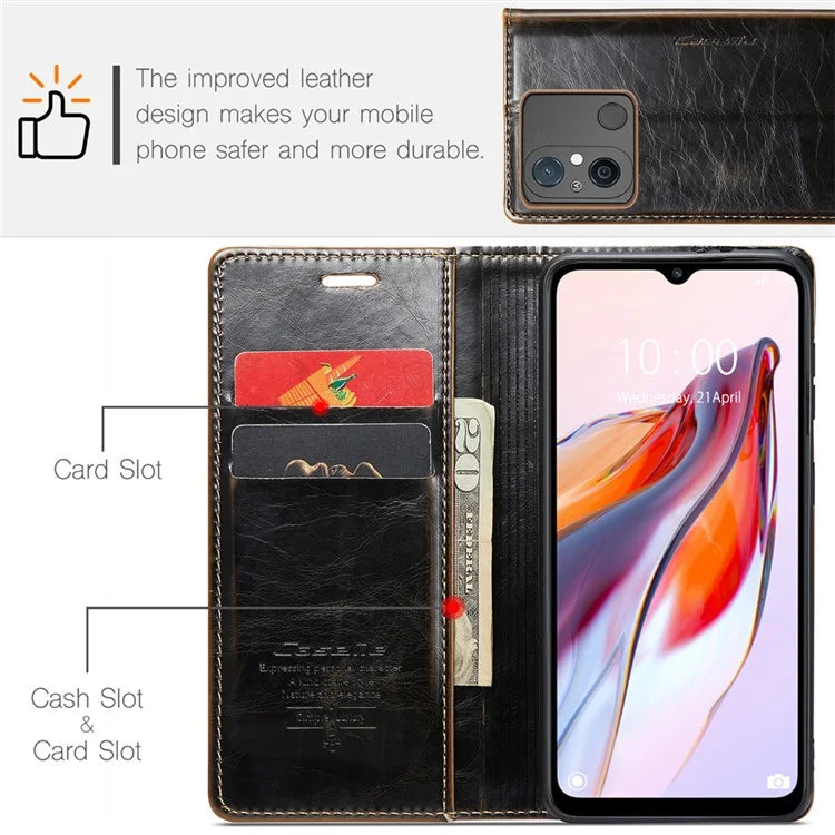 CASEME 003 Series For Xiaomi Redmi 12C 4G / Redmi 11A 4G Case Leather Stand Phone Cover