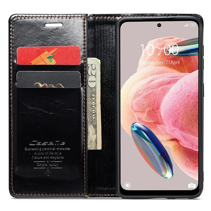 CASEME 003 Series For Xiaomi Redmi Note 12 4G Case Crazy Horse Texture Leather Phone Cover
