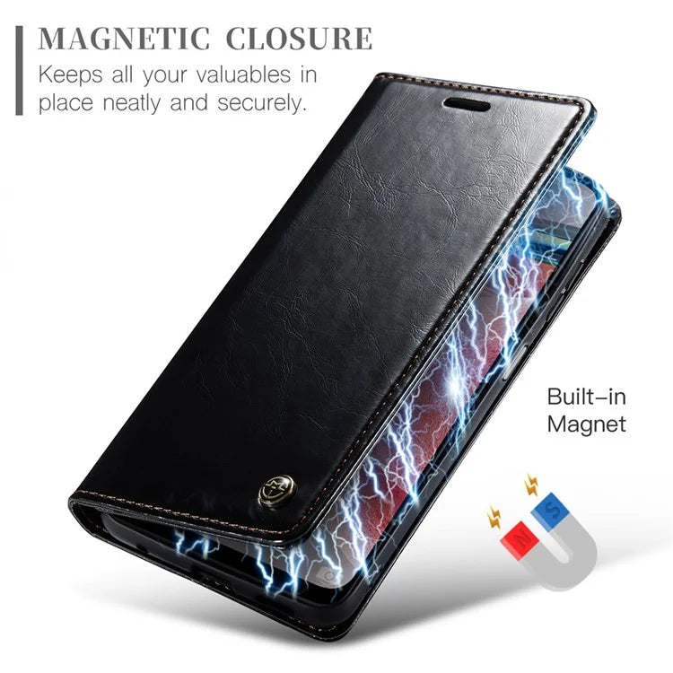 CASEME 003 Series For Xiaomi Redmi Note 12 4G Case Crazy Horse Texture Leather Phone Cover