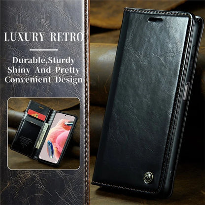 CASEME 003 Series For Xiaomi Redmi Note 12 4G Case Crazy Horse Texture Leather Phone Cover