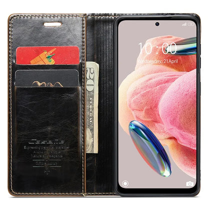 CASEME 003 Series For Xiaomi Redmi Note 12 4G Case Crazy Horse Texture Leather Phone Cover