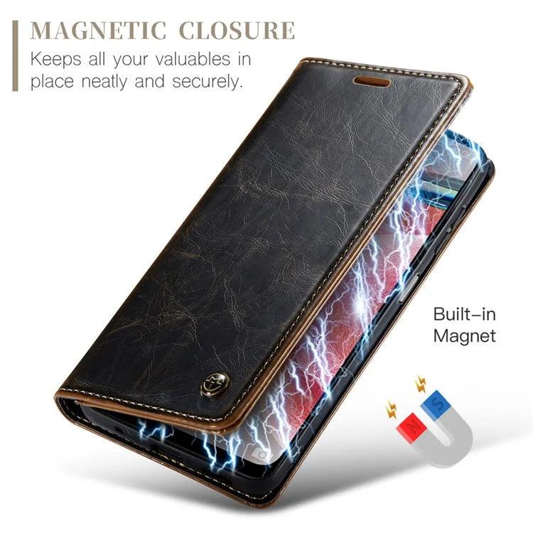 CASEME 003 Series For Xiaomi Redmi Note 12 4G Case Crazy Horse Texture Leather Phone Cover