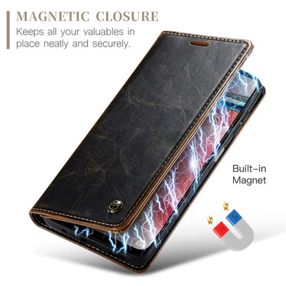 CASEME 003 Series For Xiaomi Redmi Note 12 4G Case Crazy Horse Texture Leather Phone Cover