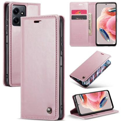 CASEME 003 Series For Xiaomi Redmi Note 12 4G Case Crazy Horse Texture Leather Phone Cover