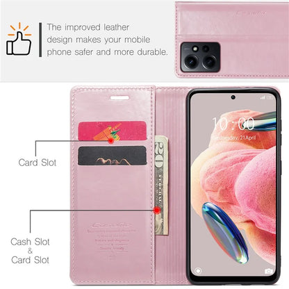 CASEME 003 Series For Xiaomi Redmi Note 12 4G Case Crazy Horse Texture Leather Phone Cover