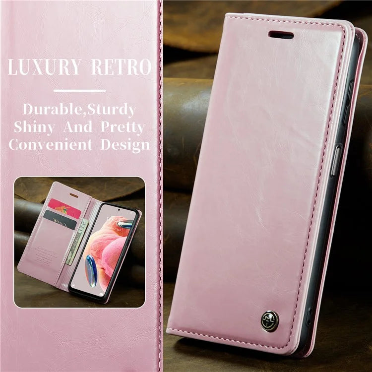 CASEME 003 Series For Xiaomi Redmi Note 12 4G Case Crazy Horse Texture Leather Phone Cover