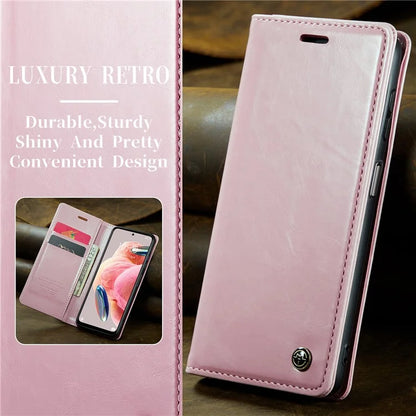 CASEME 003 Series For Xiaomi Redmi Note 12 4G Case Crazy Horse Texture Leather Phone Cover