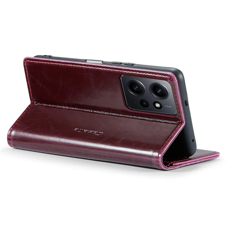 CASEME 003 Series For Xiaomi Redmi Note 12 4G Case Crazy Horse Texture Leather Phone Cover