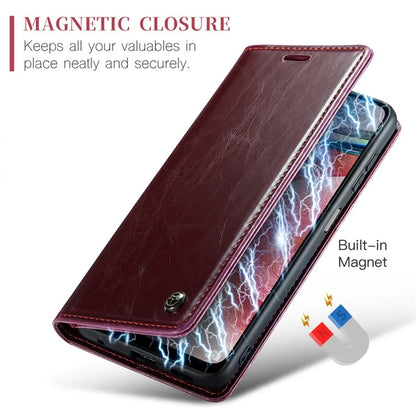 CASEME 003 Series For Xiaomi Redmi Note 12 4G Case Crazy Horse Texture Leather Phone Cover