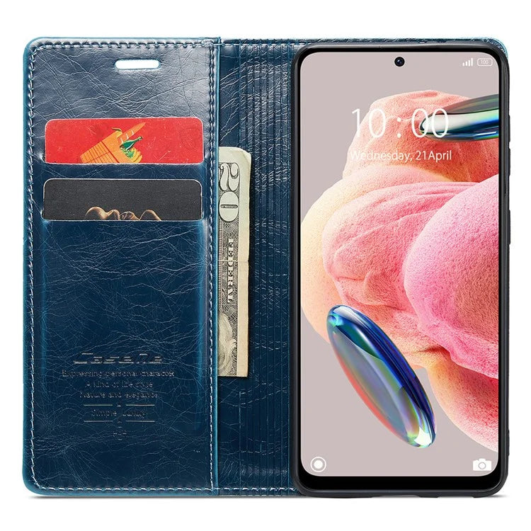 CASEME 003 Series For Xiaomi Redmi Note 12 4G Case Crazy Horse Texture Leather Phone Cover