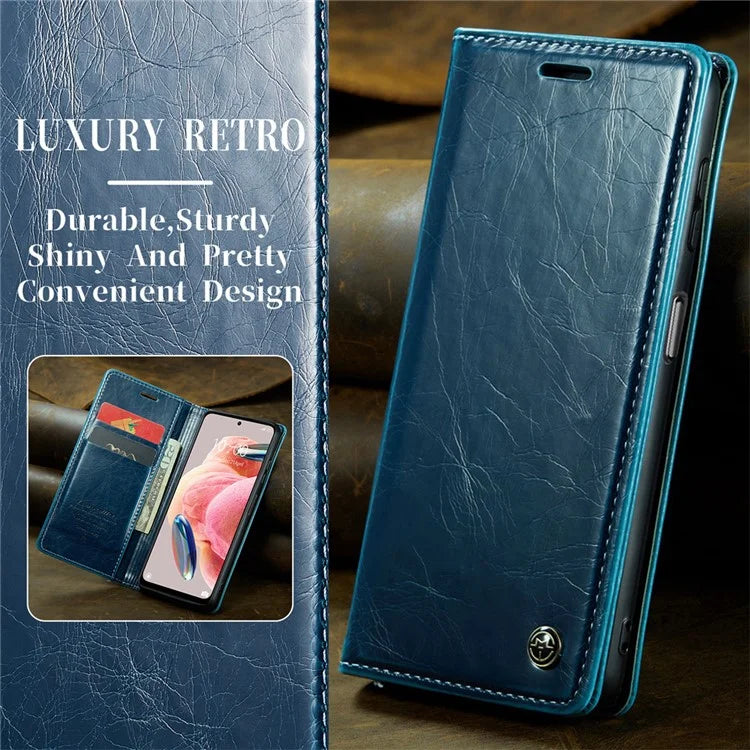 CASEME 003 Series For Xiaomi Redmi Note 12 4G Case Crazy Horse Texture Leather Phone Cover