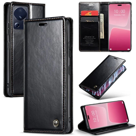 CASEME 003 Series For Xiaomi 13 Lite / Civi 2 5G Phone Case Crazy Horse Texture Leather Flip Cover