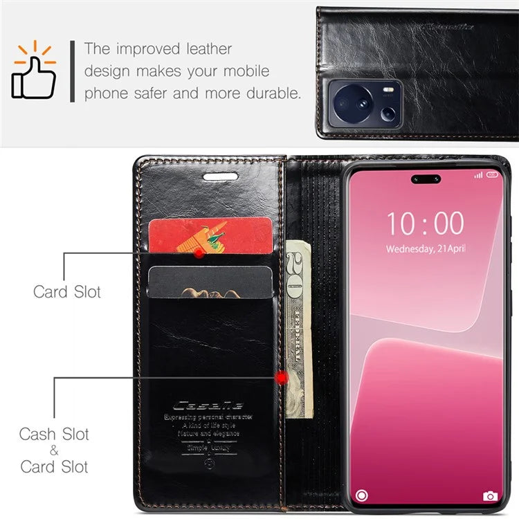 CASEME 003 Series For Xiaomi 13 Lite / Civi 2 5G Phone Case Crazy Horse Texture Leather Flip Cover
